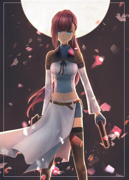 馬尾女角色插畫