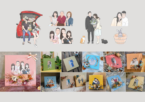 無框畫似顏繪插畫設計