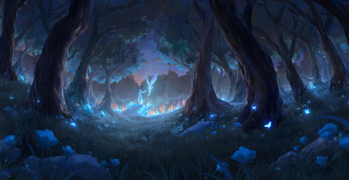 魔法森林場景概念插畫